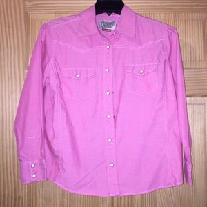 Women’s long sleeve button up western shirt L